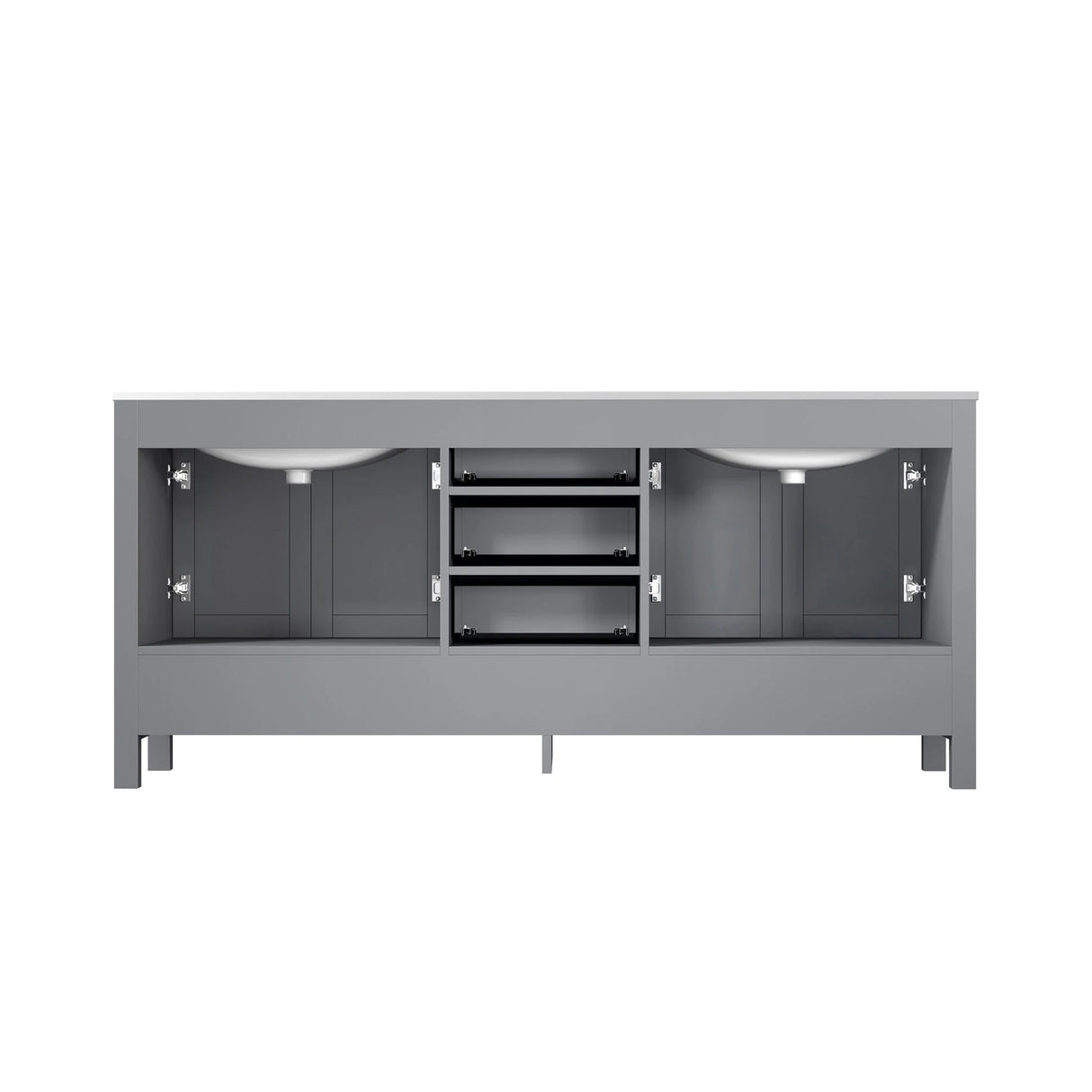 Jacques Distressed Grey Freestanding Bathroom Vanity with White Carrara Marble Top, White Square Sink