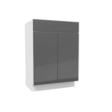 24W X 34 1/2H, Milano Slate 2 Door - Vanity Base Cabinet - BUILDMYPLACE