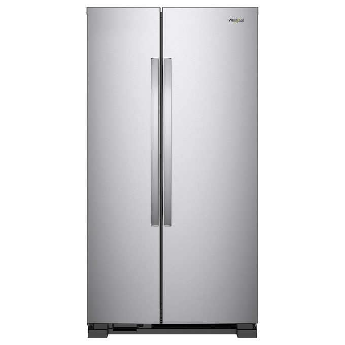 25 cu. ft. Large Side by Side Refrigerator With Adaptive Defrost & Monochromatic Stainless Steel - BUILDMYPLACE
