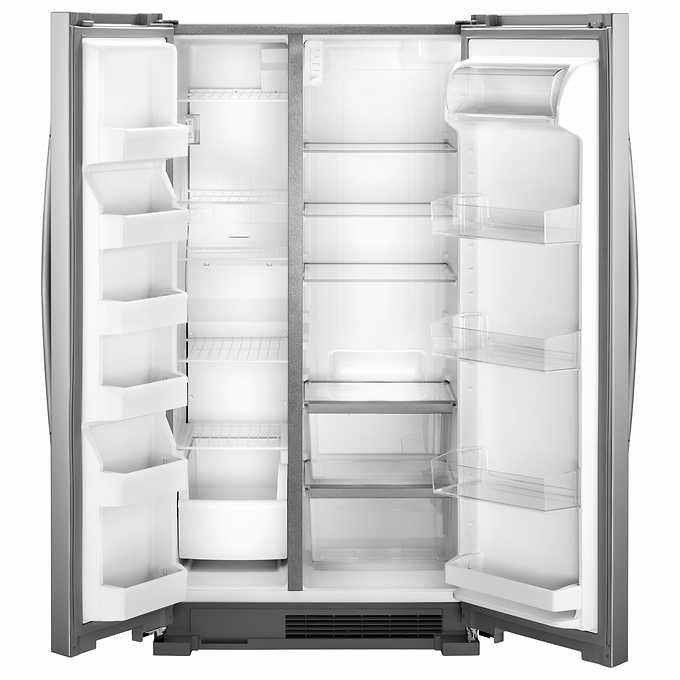 25 cu. ft. Large Side by Side Refrigerator With Adaptive Defrost & Monochromatic Stainless Steel - BUILDMYPLACE