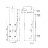 2.5 GPM White Glass 6 Jet Shower System W/ 10" Rain Showerhead - Tropicana - Brushed Nickel Shower System - BUILDMYPLACE