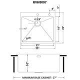 25 - inch Drop - in Tight Radius Topmount 16 Gauge Stainless Steel Kitchen Sink Single Bowl - BUILDMYPLACE