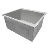 25 Inch Topmount Laundry Utility Sink Deep 16 Gauge Stainless Steel - BUILDMYPLACE