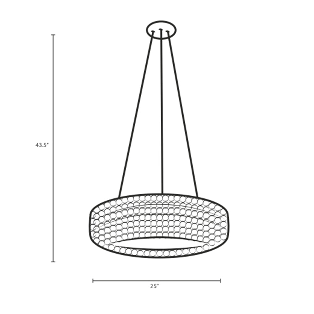 25" Modern Halo Pendant Light Chandelier W/ Acrylic Balls - UL Listed Ceiling Light - BUILDMYPLACE