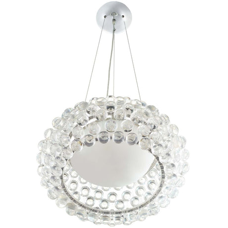 25" Modern Halo Pendant Light Chandelier W/ Acrylic Balls - UL Listed Ceiling Light - BUILDMYPLACE