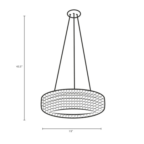 25" Modern Halo Pendant Light Chandelier W/ Acrylic Balls - UL Listed Ceiling Light - BUILDMYPLACE