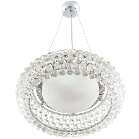 25" Modern Halo Pendant Light Chandelier W/ Acrylic Balls - UL Listed Ceiling Light - BUILDMYPLACE