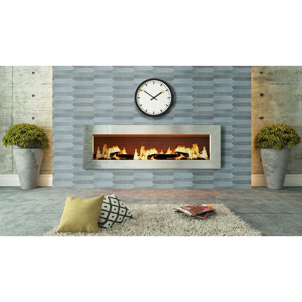 2.5" X 13" Renzo Denim Picket Glossy Blue Ceramic Wall Tile (12.21SQ FT/CTN) - BUILDMYPLACE