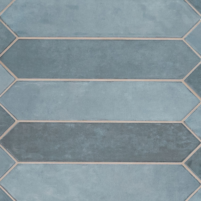 2.5" X 13" Renzo Denim Picket Glossy Blue Ceramic Wall Tile (12.21SQ FT/CTN) - BUILDMYPLACE