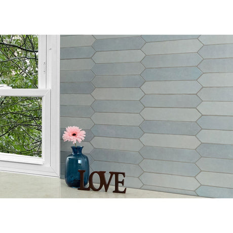 2.5" X 13" Renzo Sky Blue Picket Ceramic Glossy Wall Tile (12.21SQ FT/CTN) - BUILDMYPLACE