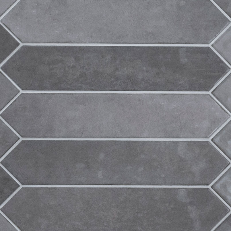 2.5" X 13" Renzo Storm Picket Glossy Dark Grey Ceramic Wall Tile (12.21SQ FT/CTN) - BUILDMYPLACE