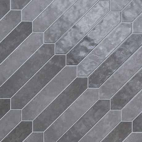 2.5" X 13" Renzo Storm Picket Glossy Dark Grey Ceramic Wall Tile (12.21SQ FT/CTN) - BUILDMYPLACE