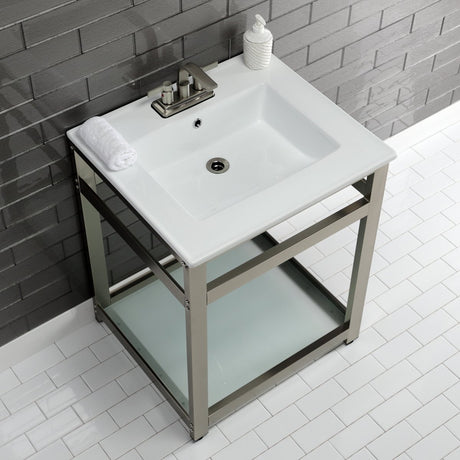 25" x 22" Ceramic Console Sink (4", 3 - Hole) - BUILDMYPLACE