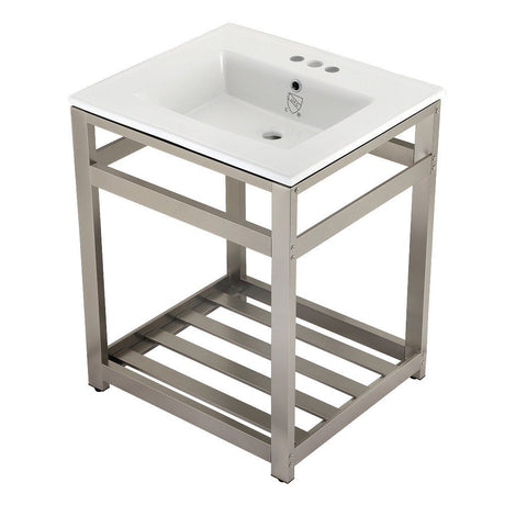 25" x 22" Ceramic Console Sink (4", 3 - Hole) - BUILDMYPLACE