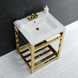 25" x 22" Ceramic Console Sink (4", 3 - Hole) - BUILDMYPLACE