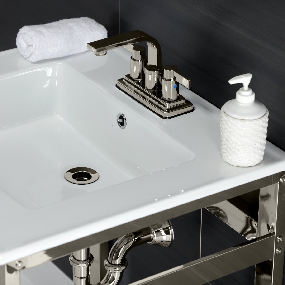 25" x 22" Ceramic Console Sink (4", 3 - Hole) - BUILDMYPLACE