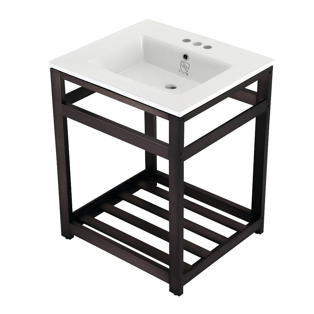 25" x 22" Ceramic Console Sink (4", 3 - Hole) - BUILDMYPLACE