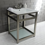 25" x 22" Ceramic Console Sink (4 - Inch, 3 - Hole) - BUILDMYPLACE