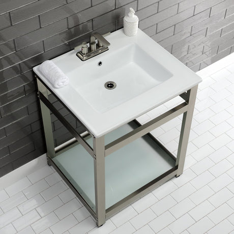 25" x 22" Ceramic Console Sink (4 - Inch, 3 - Hole) - BUILDMYPLACE