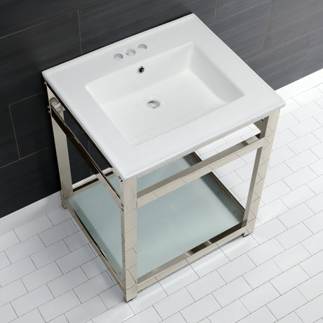 25" x 22" Ceramic Console Sink (4 - Inch, 3 - Hole) - BUILDMYPLACE