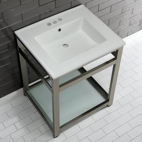 25" x 22" Ceramic Console Sink (4 - Inch, 3 - Hole) - BUILDMYPLACE