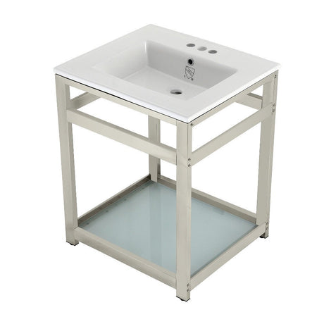 25" x 22" Ceramic Console Sink (4 - Inch, 3 - Hole) - BUILDMYPLACE