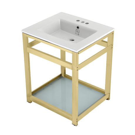 25" x 22" Ceramic Console Sink (4 - Inch, 3 - Hole) - BUILDMYPLACE