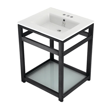 25" x 22" Ceramic Console Sink (4 - Inch, 3 - Hole) - BUILDMYPLACE