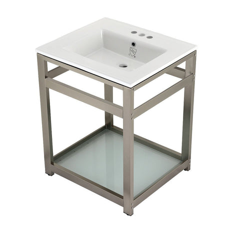 25" x 22" Ceramic Console Sink (4 - Inch, 3 - Hole) - BUILDMYPLACE