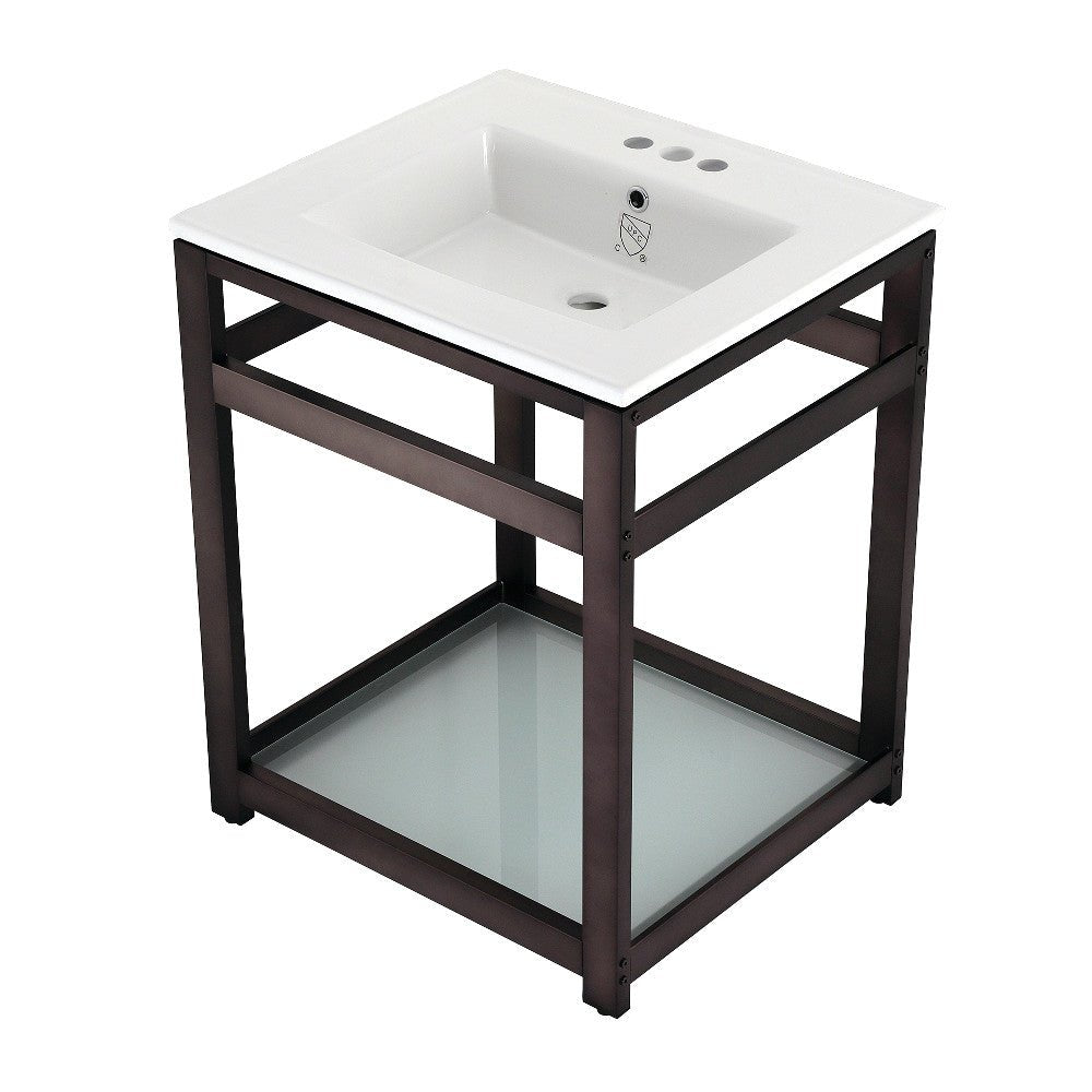 25" x 22" Ceramic Console Sink (4 - Inch, 3 - Hole) - BUILDMYPLACE