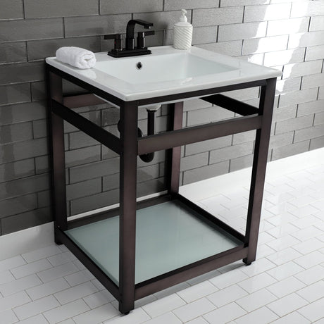 25" x 22" Ceramic Console Sink (4 - Inch, 3 - Hole) - BUILDMYPLACE