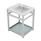 25" x 22" Ceramic Console Sink (4 - Inch, 3 - Hole) - BUILDMYPLACE