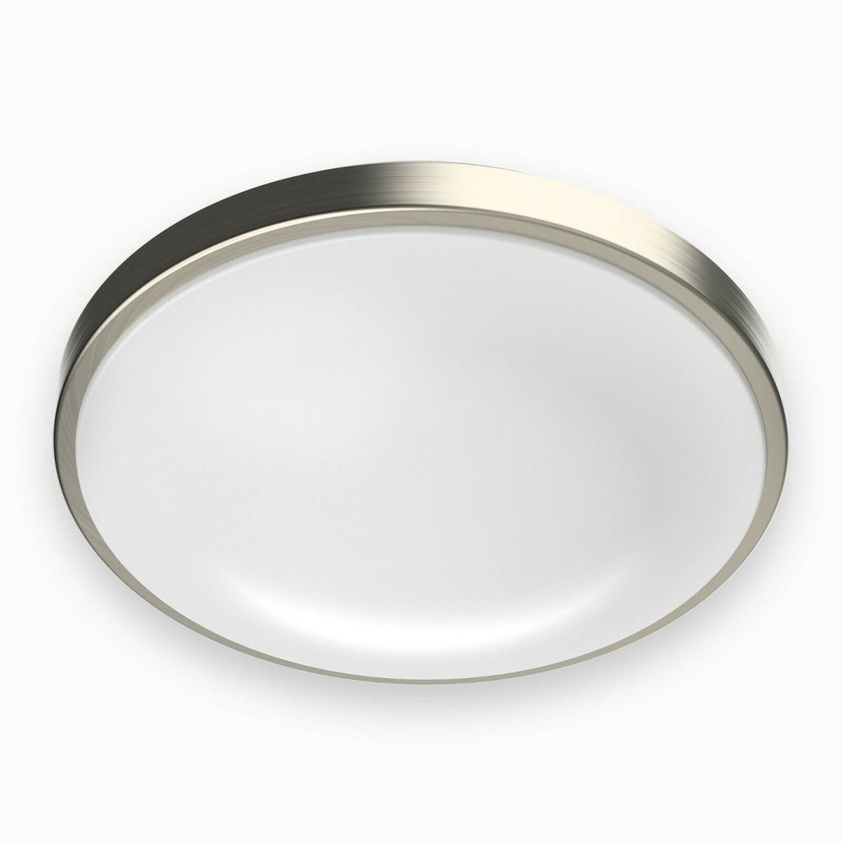 25W LED Flush Mount Ceiling Lights - 14" Round Brushed Nickel Design - 1750 Lm - Single Ring - BUILDMYPLACE