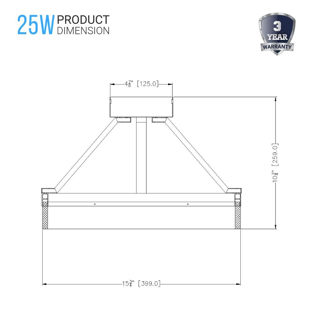 25W LED Ring Semi - Flushmount Light, 3000K (Warm White), Brushed Nickel Finish, 1450 Lumens, Triac Dimmable, ETL Listed - BUILDMYPLACE