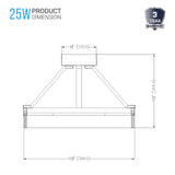 25W LED Ring Semi - Flushmount Light, 3000K (Warm White), Brushed Nickel Finish, 1450 Lumens, Triac Dimmable, ETL Listed - BUILDMYPLACE