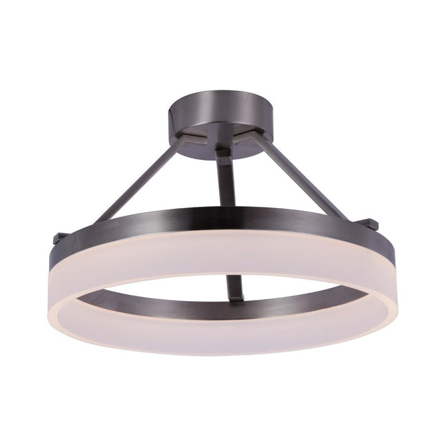 25W LED Ring Semi - Flushmount Light, 3000K (Warm White), Brushed Nickel Finish, 1450 Lumens, Triac Dimmable, ETL Listed - BUILDMYPLACE