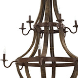 25W Trebuchet Modern Vintage Chandelier - Brown - Wood & Metal - BUILDMYPLACE