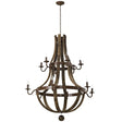 25W Trebuchet Modern Vintage Chandelier - Brown - Wood & Metal - BUILDMYPLACE