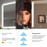 26 in. X 63 in. LED Lighted Bathroom Vanity Mirror with Rose Gold Frame, CRI 90+, Anti - Fog Adjustable Color Temperature & Remembrance, Lighted Makeup Mirrors, Realx Style - BUILDMYPLACE
