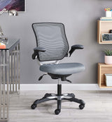 26"L x 26"W x 37 - 41"H - Edge Mesh Computer Desk Office Chair with Lumbar Support & Flipup Arms - BUILDMYPLACE