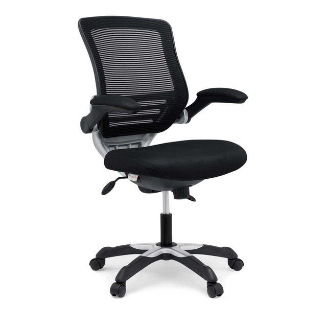 26"L x 26"W x 37 - 41"H - Edge Mesh Computer Desk Office Chair with Lumbar Support & Flipup Arms - BUILDMYPLACE