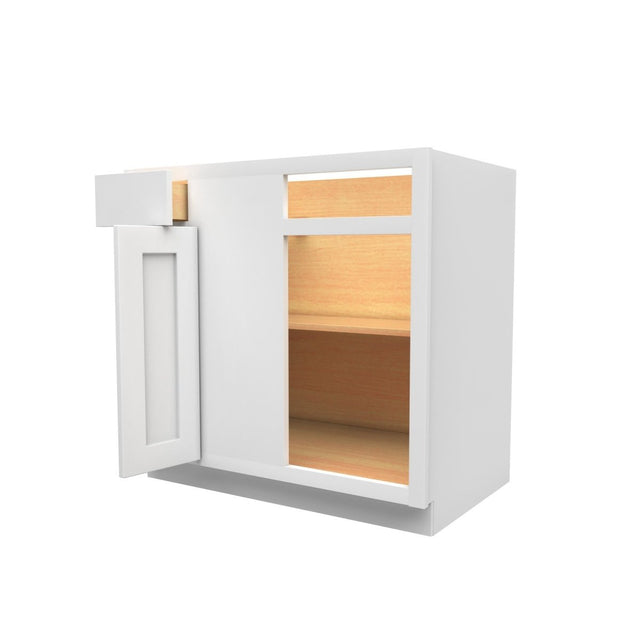 27 Inch Wide Blind Base Cabinet - Luxor White Shaker - Ready To Assemble, 27"W x 34.5"H x 24"D - BUILDMYPLACE