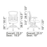 27.5"L x 26"W x 37 - 41.5"H - Articulate Adjustable Armrest Office Chair in Black (Vinyl Seat) - BUILDMYPLACE