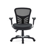 27.5"L x 26"W x 37 - 41.5"H - Articulate Adjustable Armrest Office Chair in Black (Vinyl Seat) - BUILDMYPLACE