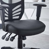 27.5"L x 26"W x 37 - 41.5"H - Articulate Adjustable Armrest Office Chair in Black (Vinyl Seat) - BUILDMYPLACE