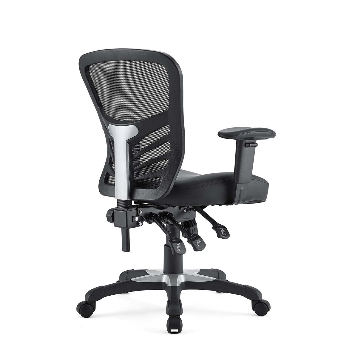 27.5"L x 26"W x 37 - 41.5"H - Articulate Adjustable Armrest Office Chair in Black (Vinyl Seat) - BUILDMYPLACE