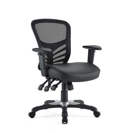 27.5"L x 26"W x 37 - 41.5"H - Articulate Adjustable Armrest Office Chair in Black (Vinyl Seat) - BUILDMYPLACE