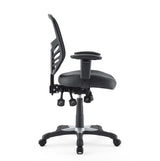 27.5"L x 26"W x 37 - 41.5"H - Articulate Adjustable Armrest Office Chair in Black (Vinyl Seat) - BUILDMYPLACE