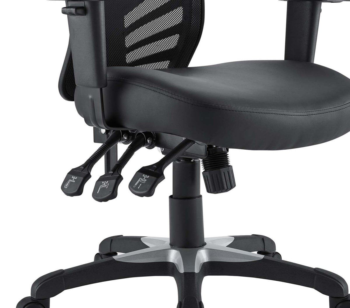 27.5"L x 26"W x 37 - 41.5"H - Articulate Adjustable Armrest Office Chair in Black (Vinyl Seat) - BUILDMYPLACE