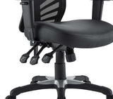 27.5"L x 26"W x 37 - 41.5"H - Articulate Adjustable Armrest Office Chair in Black (Vinyl Seat) - BUILDMYPLACE